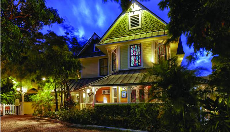 Night time view of house with lights